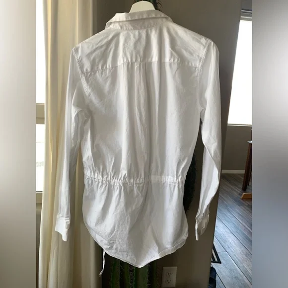 Theory Women’s White Button-Down Shirt with Tie Hem Size S - Picture 2 of 4